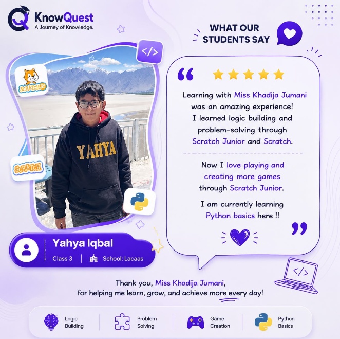 Yahya Iqbal Student Review - KnowQuest